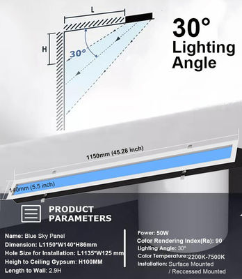 comprare Pannello luminoso a LED da soffitto AC 100-240V che simula la luce naturale e il cielo blu con potenza in uscita di 40 watt fabbricazione online