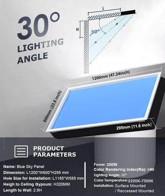 comprare Pannello luminoso a LED da soffitto AC 100-240V con controllo remoto tramite app, adatto a scuole, ospedali e uffici fabbricazione online