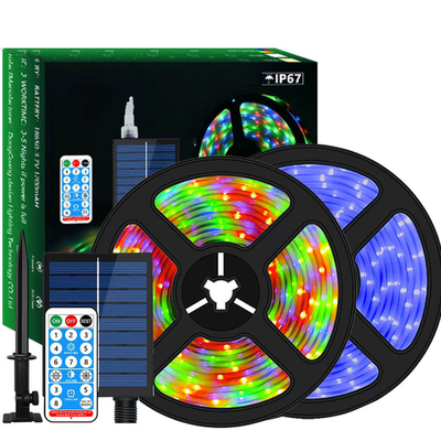 comprare Luce di striscia solare impermeabile autoadesiva all'aperto 2835 SMD RGB CCT 2700K-6500K fabbricazione online