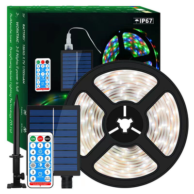 comprare Luci di striscia per esterni di Natale da giardino Solar CCT 3000K Lunghezza 5M fabbricazione online