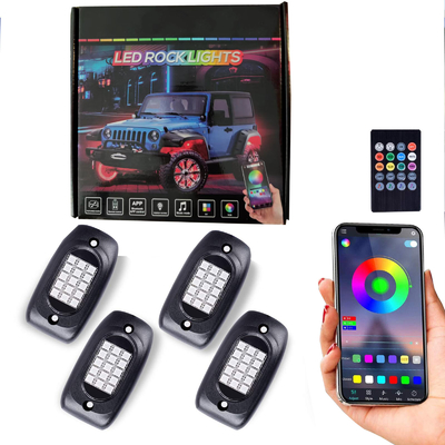 DC 12V Stabile RGB Rock Lights con telecomando 8Pcs Neon Underglow