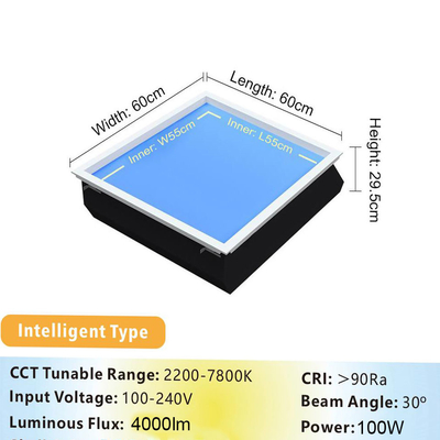 95 RA No Flicker LED 50 000H Falso pannello del lucernario regolabile Bianco Tuya Smart Light