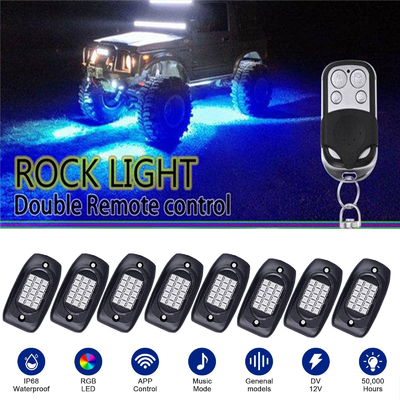 Multi Scene 8 Pod RGB Rock Lights Controllo APP stabile con modalità musica