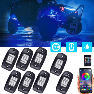 Luci da roccia RGB multicolori portatili impermeabili con telecomando