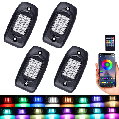 Pratiche luci da roccia RGB per auto Controllo Bluetooth Angolo di illuminazione di 120 gradi