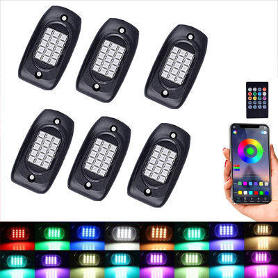 Luci antipolvere della roccia di Multiscene LED Bluetooth, IP68 impermeabilizzano le luci del baccello di RGB LED