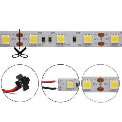Striscia LED RGB Multicolor Cuttable SMD 5050 60LED/M Lunghezza 100mm