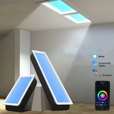 240W RGB + CCT LED soffitto pannello lucernario artificiale con scene a colori dimmabili tramite Tuya WiFi BT App