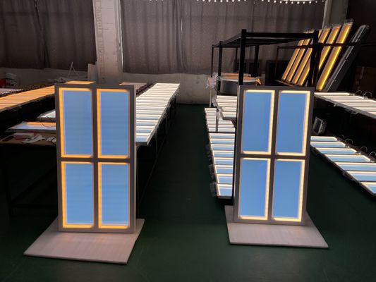 Falsa luce per finestra crea luce solare naturale e cielo blu utilizzando l'illuminazione a LED con scattering di Rayleigh