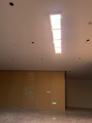Pannello LED ultra sottile da 66 mm per lucernario con controllo DALI e Smart App e CRI 95+ elevato per luce diurna realistica